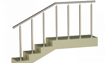 Ограждения с квадратным поручнем со стойками в каждую ступень без ригелей в Екатеринбурге. Готовые проекты ПерилаГлавСнаб Ограждения с квадратным поручнем со стойками в каждую ступень без ригелей в Екатеринбурге. Готовые проекты ПерилаГлавСнаб