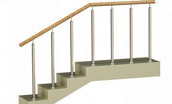 Ограждения со стойками в каждую ступень с пластиковым поручнем без ригелей в Екатеринбурге. Готовые проекты ПерилаГлавСнаб Ограждения со стойками в каждую ступень с пластиковым поручнем без ригелей в Екатеринбурге. Готовые проекты ПерилаГлавСнаб