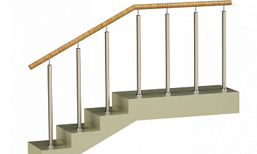 Ограждения со стойками в каждую ступень с пластиковым поручнем без ригелей купить в Екатеринбурге