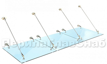 Комплект фурнитуры для козырька 1200х3700 (на вантах/тягах) k671-12-37 купить в Екатеринбурге