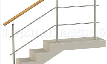 Два ригеля на сварке, круглый пластиковый поручень и круглые стойки в Екатеринбурге. Готовые проекты ПерилаГлавСнаб