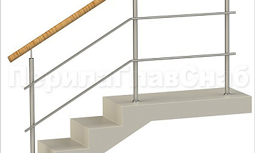 Два ригеля на сварке, круглый пластиковый поручень и круглые стойки купить в Екатеринбурге