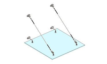 Комплект фурнитуры для козырька 1200х1200 (на вантах/тягах) k671-12-12 купить в Екатеринбурге