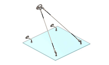 Комплект фурнитуры для козырька с двойным кронштейном стена-тяга 1200х1200 (на вантах/тягах) k671-12-12-2 купить в Екатеринбурге