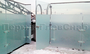 Пластинчатые одностворчатые калитки из нержавеющей стали со стеклом купить в Екатеринбурге