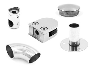 Комплектующие для лестниц, перил и ограждений AISI 316 купить в Екатеринбурге