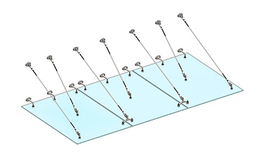 Комплект фурнитуры для козырька 1800х3700 (на вантах/тягах) k671-18-37 купить в Екатеринбурге