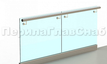 Ограждение с поручнем на выносе в зажимном профиле купить в Екатеринбурге