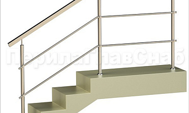 Два ригеля на держателях, квадратный поручень и круглые стойки купить в Екатеринбурге