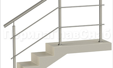 Два ригеля на сварке, круглый поручень и квадратные стойки купить в Екатеринбурге