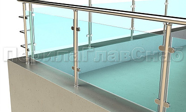 Кровельное ограждение из нержавеющей стали со стеклами купить в Екатеринбурге