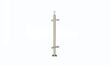 Стойка круглая  Ø38.1: 2 пластинчатых стеклодержателя, полированная, высота 950 мм (AISI 304) k729 купить в Екатеринбурге Стойка круглая  Ø38.1: 2 пластинчатых стеклодержателя, полированная, высота 950 мм (AISI 304) k729 купить в Екатеринбурге