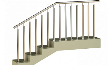 Ограждения с двумя стойками в каждую ступень без ригелей в Екатеринбурге. Готовые проекты ПерилаГлавСнаб Ограждения с двумя стойками в каждую ступень без ригелей в Екатеринбурге. Готовые проекты ПерилаГлавСнаб