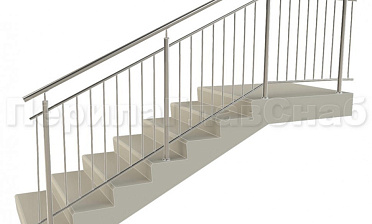 Нержавеющие ограждения с вертикальным заполнением 'частокол' - вариант №3 купить в Екатеринбурге