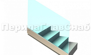 Ограждение без поручня на профиле на лестнице купить в Екатеринбурге