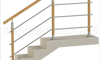 Три ригеля на держателях, квадратные деревянные поручень и стойки в Екатеринбурге. Готовые проекты ПерилаГлавСнаб Три ригеля на держателях, квадратные деревянные поручень и стойки в Екатеринбурге. Готовые проекты ПерилаГлавСнаб