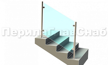Ограждения лестницы без поручня с зажимными стеклодержателями и стойками купить в Екатеринбурге