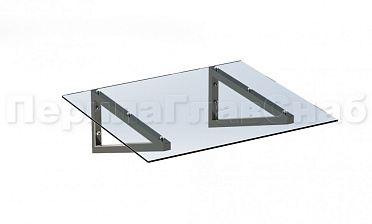 Консольный навес из поликарбоната выносной прямой треуголки купить в Екатеринбурге