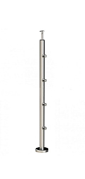 Стойка круглая Ø38.1: 4 ригеледержателя, полированная, высота 950 мм (AISI 304) k714 купить в Екатеринбурге