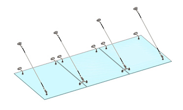 Комплект фурнитуры для козырька 1500х3700 (на вантах/тягах) k671-15-37 купить в Екатеринбурге