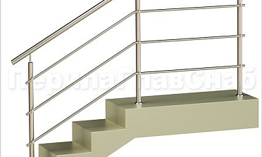 Три ригеля на держателях, круглый поручень и круглые стойки для крыльца купить в Екатеринбурге