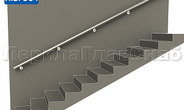 Готовый пристенный поручень с 5 держателями, длина 3700 мм (AISI 304) k730-37 купить в Екатеринбурге