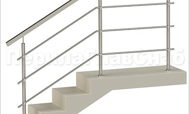 Три ригеля на держателях, квадратный поручень и круглые стойки купить в Екатеринбурге