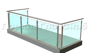Ограждение из нержавеющей стали со стеклами для балкона купить в Екатеринбурге