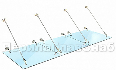Комплект фурнитуры для козырька 1200х2800 (на вантах/тягах) k671-12-28 купить в Екатеринбурге
