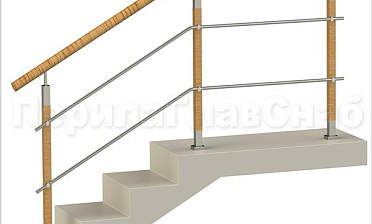 Два ригеля на держателях, пластиковый поручень и квадратные деревянные стойки купить в Екатеринбурге