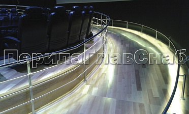 Ограждение со светильниками, встроенными в поручень купить в Екатеринбурге