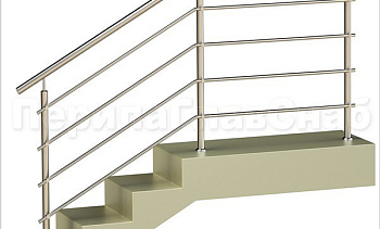 Четыре ригеля на держателях, круглый поручень и круглые стойки в Екатеринбурге. Готовые проекты ПерилаГлавСнаб Четыре ригеля на держателях, круглый поручень и круглые стойки в Екатеринбурге. Готовые проекты ПерилаГлавСнаб