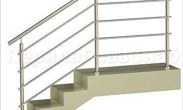 Четыре ригеля на держателях, круглый поручень и круглые стойки купить в Екатеринбурге