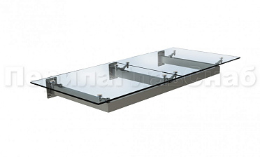 Стеклянный козырек на прямом каркасе купить в Екатеринбурге