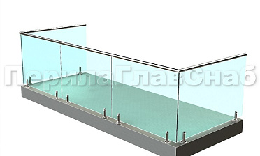 Балконные ограждения из стекла на министойках купить в Екатеринбурге