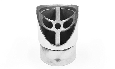 Наконечник седловина косая 30° на стойку Ø50.8 мм, под поручень Ø50.8 мм, литая, полированная, AISI 304, k560 купить в Екатеринбурге Наконечник седловина косая 30° на стойку Ø50.8 мм, под поручень Ø50.8 мм, литая, полированная, AISI 304, k560 купить в Екатеринбурге