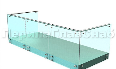 Ограждения на несущем стекле с торцевым креплением для балкона купить в Екатеринбурге