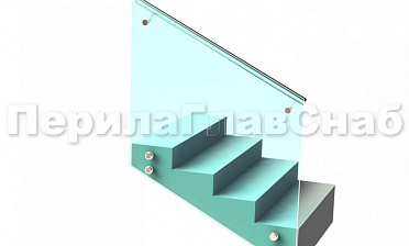 Ограждение с поручнем на выносе на точечном креплении на лестнице купить в Екатеринбурге