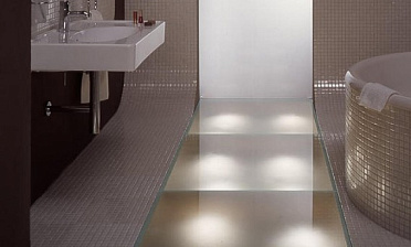 Стеклянные полы в ванной купить в Екатеринбурге