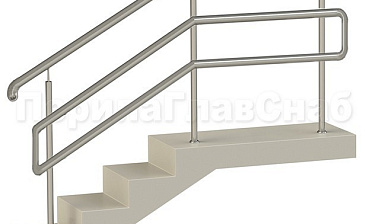 Нержавеющие ограждения с двойным поручнем без ригелей - вариант 1 купить в Екатеринбурге