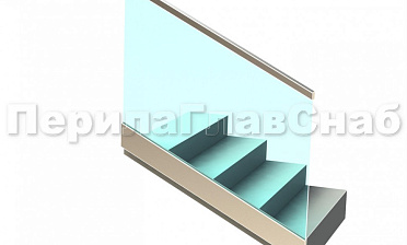 Ограждение с профильным поручнем с пазом в зажимном профиле на лестнице купить в Екатеринбурге