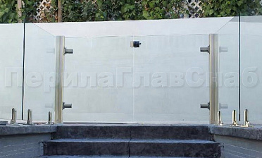 Зажимные двустворчатые калитки из нержавеющей стали со стеклом купить в Екатеринбурге