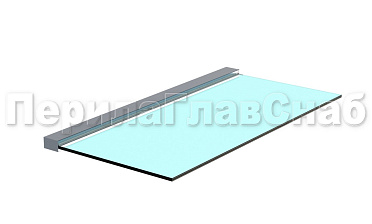 Козырек на алюминиевом профиле ,вынос до 950мм k671-100-2.4 купить в Екатеринбурге