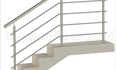 Четыре ригеля на сварке, квадратный поручень и круглые стойки купить в Екатеринбурге