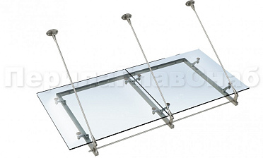 Стеклянный козырек на вантах и профильном каркасе купить в Екатеринбурге