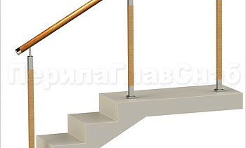 Нержавеющие ограждения без ригелей с круглым деревянным поручнем и стойками с деревянными вставками в Екатеринбурге. Готовые проекты ПерилаГлавСнаб Нержавеющие ограждения без ригелей с круглым деревянным поручнем и стойками с деревянными вставками в Екатеринбурге. Готовые проекты ПерилаГлавСнаб