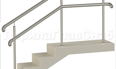 Нержавеющие ограждения с двойным поручнем без ригелей - вариант 2 купить в Екатеринбурге