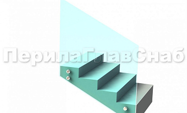 Ограждение без поручня на точечном креплении на лестнице купить в Екатеринбурге