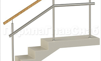 Ограждения с квадратным деревянным поручнем и дополнительным поручнем без ригелей в Екатеринбурге. Готовые проекты ПерилаГлавСнаб Ограждения с квадратным деревянным поручнем и дополнительным поручнем без ригелей в Екатеринбурге. Готовые проекты ПерилаГлавСнаб