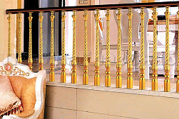 Латунные перила под золото в Екатеринбурге. Готовые проекты ПерилаГлавСнаб - фото 6